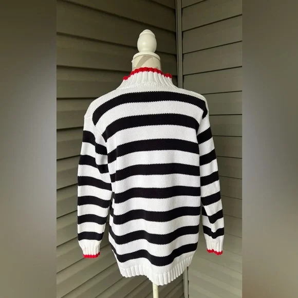 Vintage Tommy Hilfiger 90's Deadstock Sweater Varsity Big H Mock Prep Sz M - Picture 3 of 8